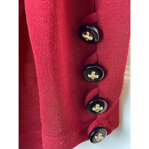 Vintage Mark Eisen Red Mock Neck Long Sleeve 100% Wool Sweater Women's Size L - Picture 3 of 7